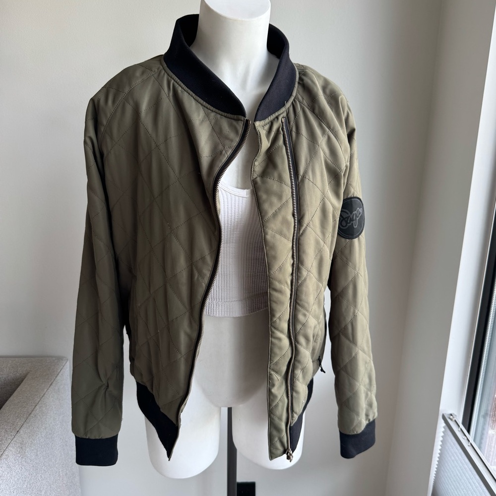 Olive green bomber Jacket Size Small